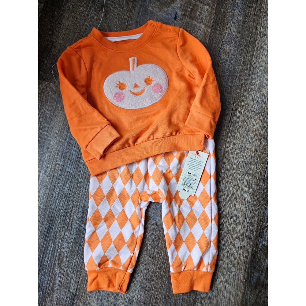 Cat & Jack pumpkin 2piece outfit size 6/9 month NWT